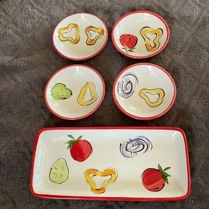 Noble Excellence Salad Design Dipping Bowls Set